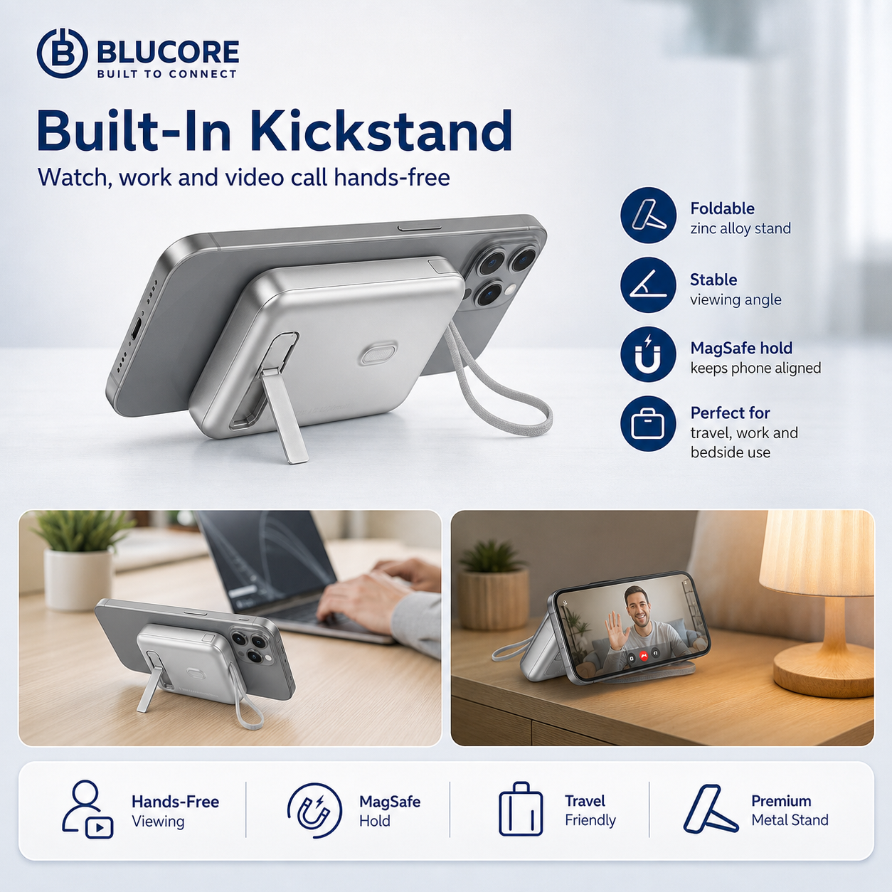Blucore Multipurpose MagSafe Power Bank 10000mAh PD 22.5W - Wholesale Box of 50