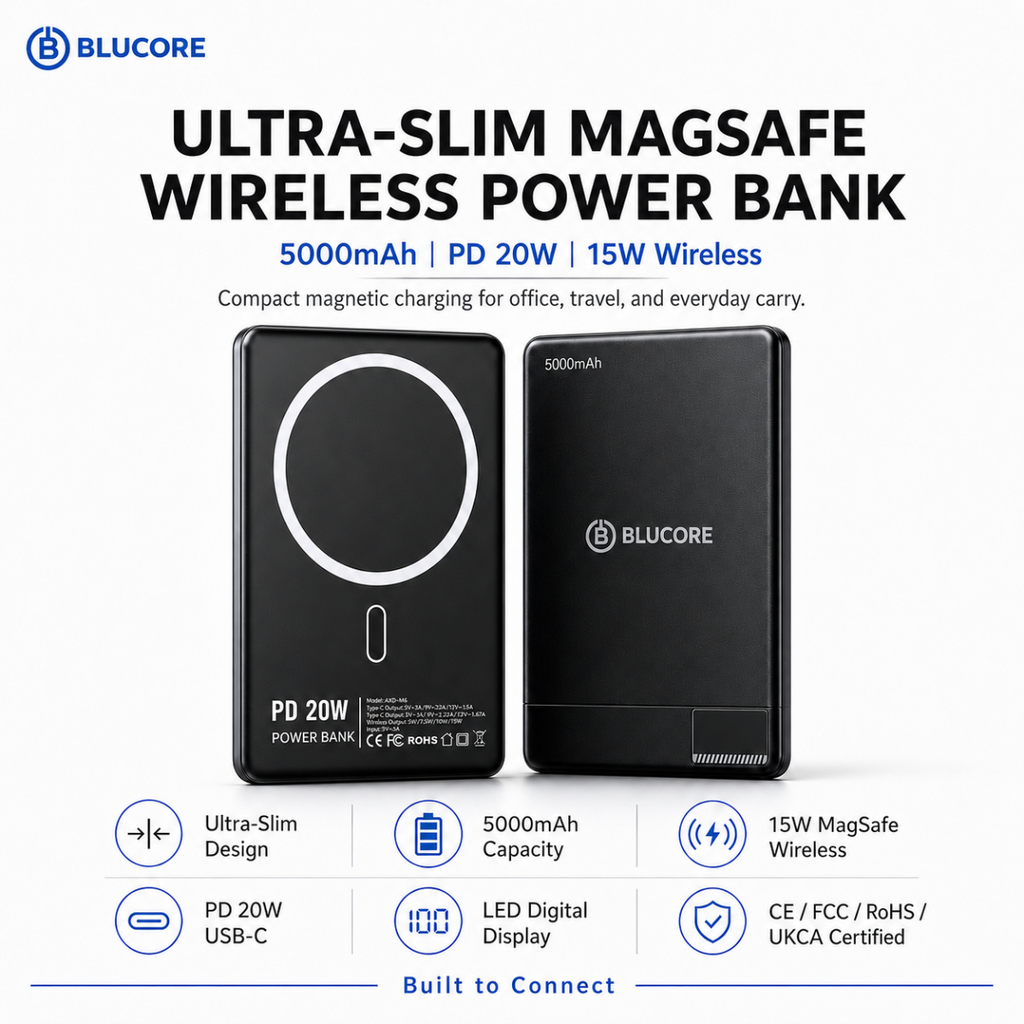 Blucore MagSafe Wireless Power Bank 5000mAh - Wholesale Box of 50 Units