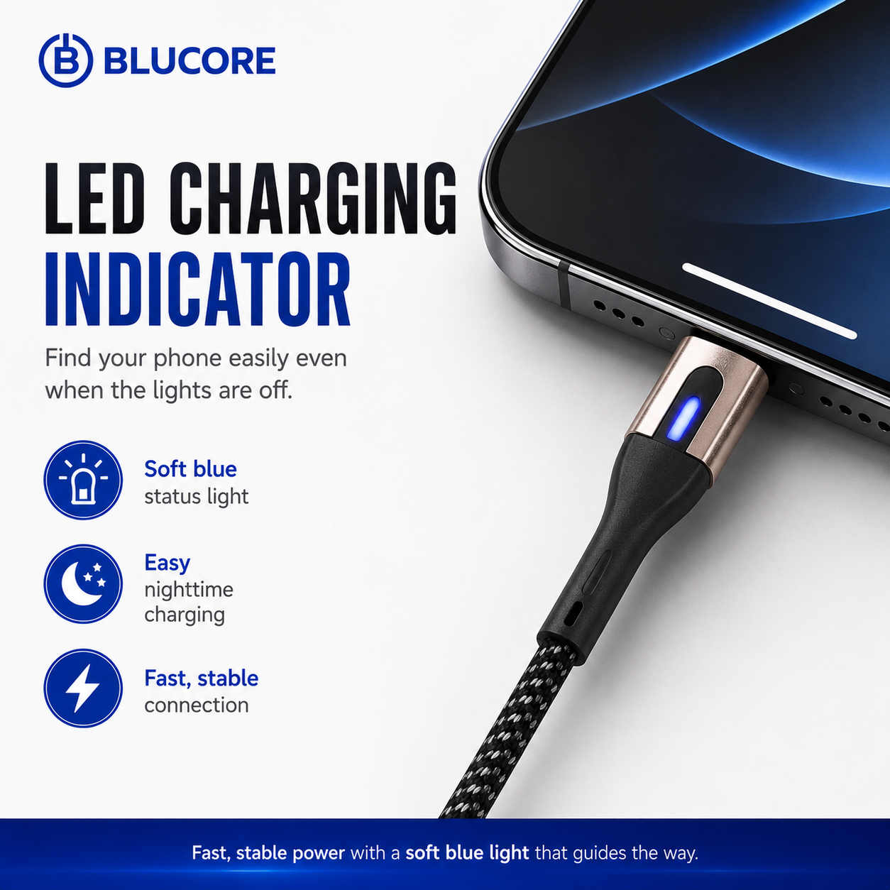 Blucore Type C to Lightning Cable 27W - Wholesale Box of 50