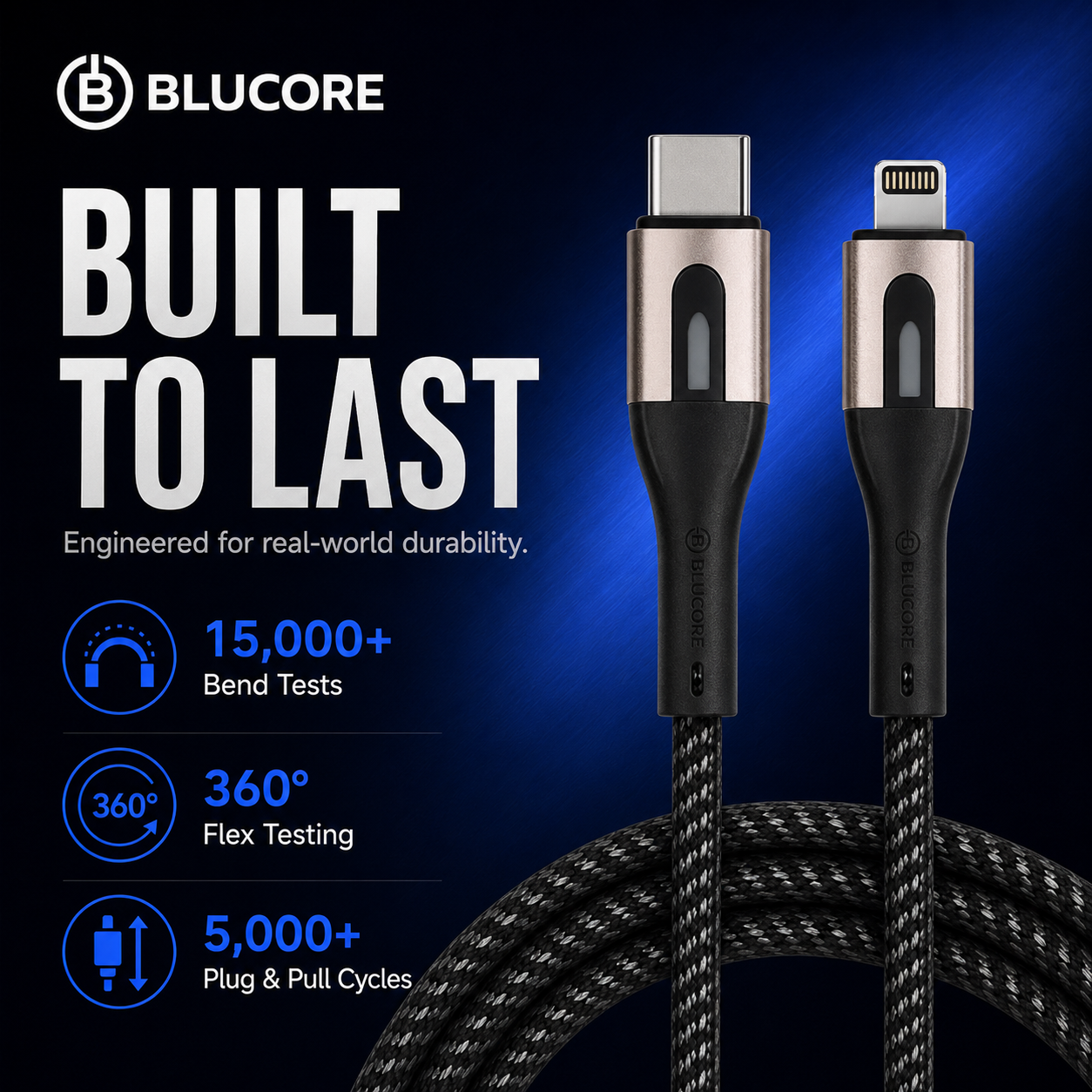 Blucore Type C to Lightning Cable 27W - Wholesale Box of 50