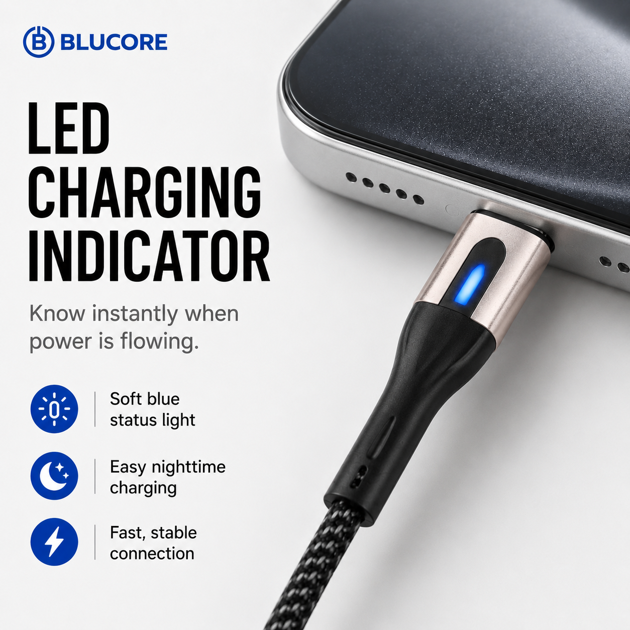 Blucore  Type C-C 65W Fast Charging & Data Cable- Wholesale Box of 50